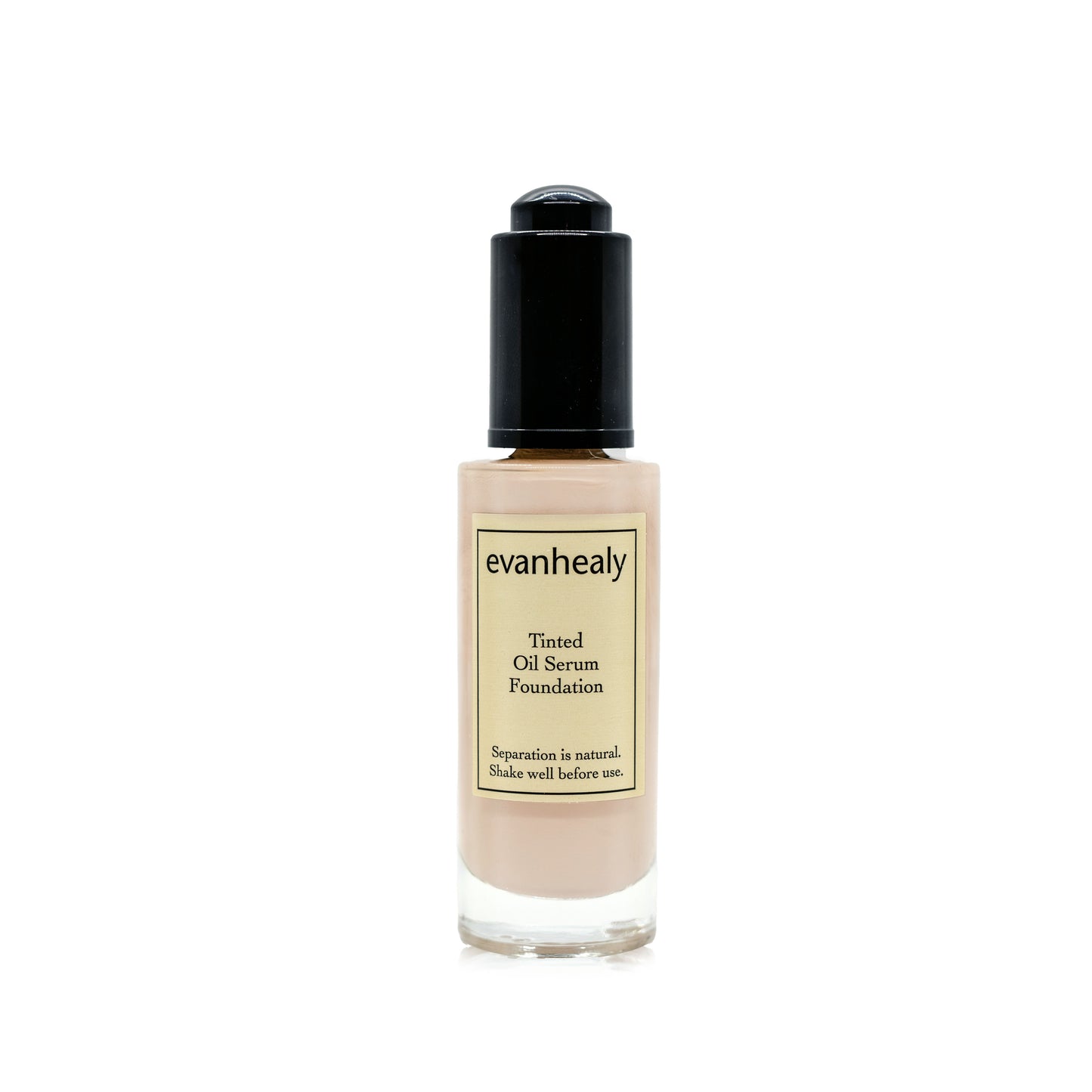 Front view of Tinted Oil Serum Foundation in shade 10 showcasing the bottle on a white background