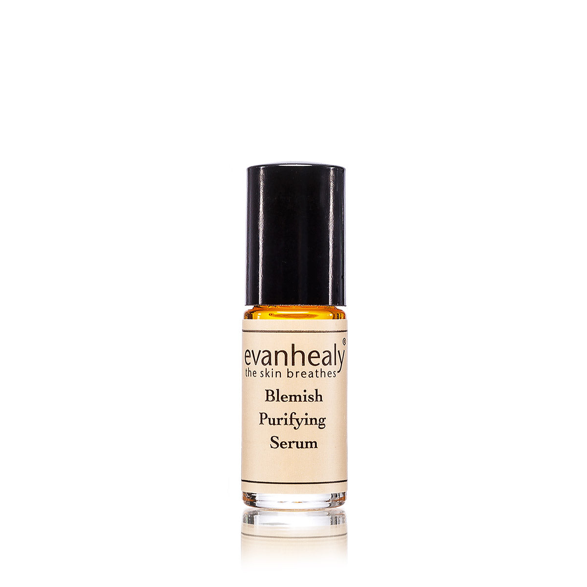 Front view of Blemish Purifying Serum roll-on bottle on a white background