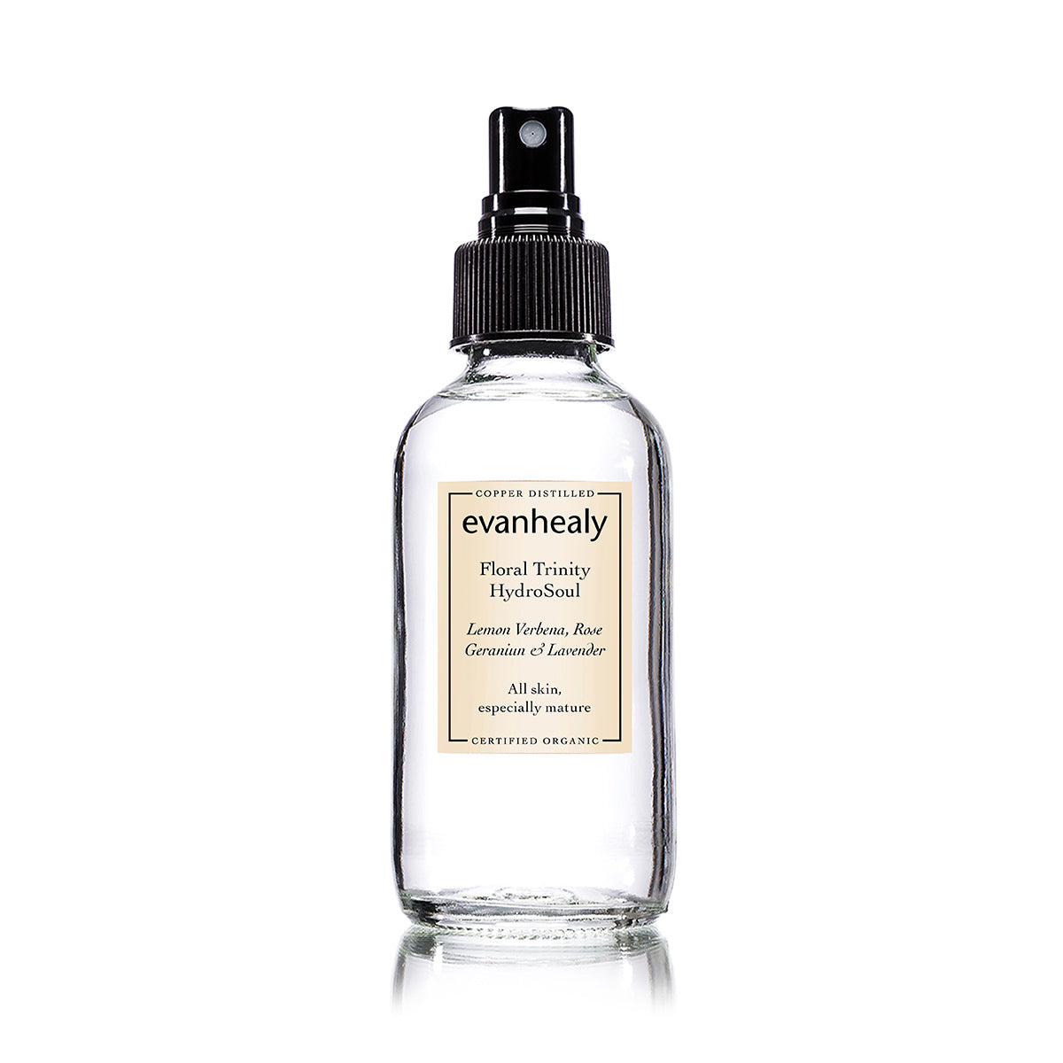 evanhealy organic floral trinity hydrosol with rose geranium lemon verbana and lavender facial tonic